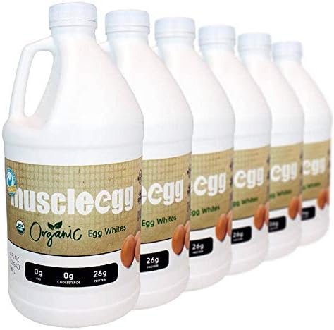 6 Half-Gallons Plain Organic MuscleEgg Liquid Egg Whites