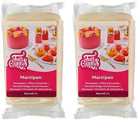 FunCakes Marzipan Natural (1:4): Ready to Roll, Easy to Use, Delicious Taste, Flexible and Smooth, Easy to Roll Out, Fine and Firm, Perfect for Cake Decorating, Halal, Kosher and Gluten Free. 250 g.