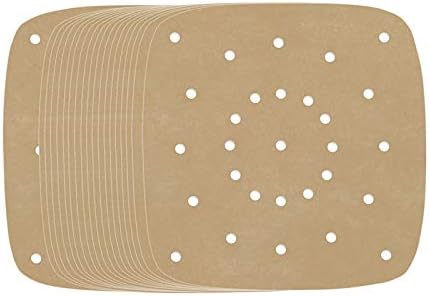 Air Fryer Parchment Paper, Set of 200, 8.5 Inch Unbleached Perforated Square Air Fryer Liner Sheets for Airfryer, Steaming Basket and More(7.5/8.5/9.5in Available)