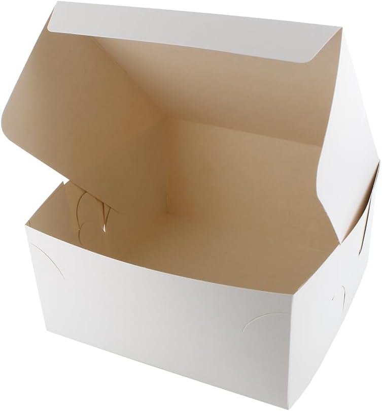 Culpitt Bakery Box, 6" x 6", White Folding Box For Cake, Cookies, Sandwiches, Cake Slices, Pastries, Take Aways, And Soaps, Gift Boxes - 10 Pack