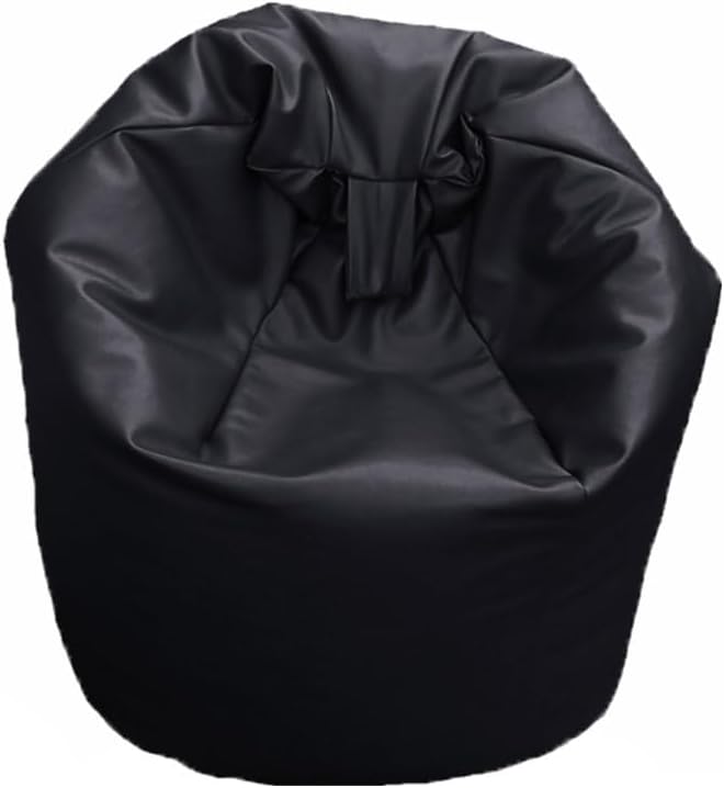 FAUX LEATHER Bean Bag Beanbag Gaming Chair Seat Lazy Lounger Couch (Black, Medium (60 x 60 x 75 cm))
