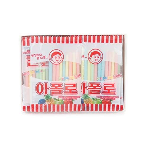 ZEESOON Apollo Straw Korea Candy (10g x 18 packs) , Old School Childhood Korean Snack