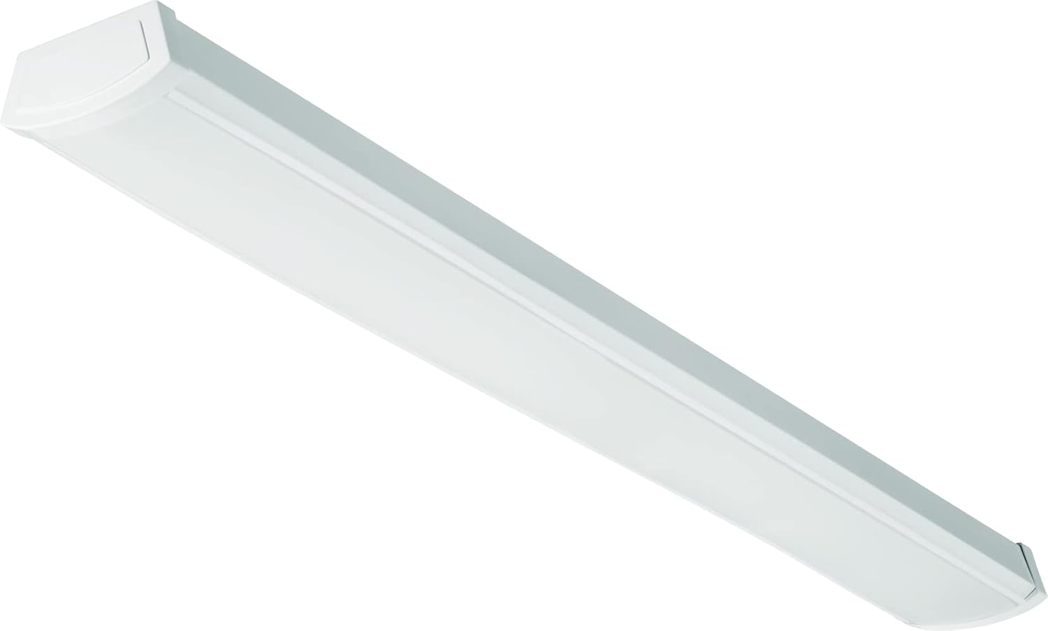Lithonia Lighting FMLWL 48 840 Low-Profile LED Flush Mount Ceiling Light, Wraparound Lighting Fixture for Kitchen, Laundry Room, Garage, and More, 4-Foot, 4000K Cool White