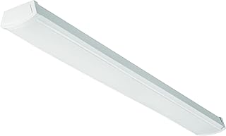 Lithonia Lighting FMLWL 48 840 Low-Profile LED Flush Mount Ceiling Light, Wraparound Lighting Fixture for Kitchen, Laundry Room, Garage, and More, 4-Foot, 4000K Cool White