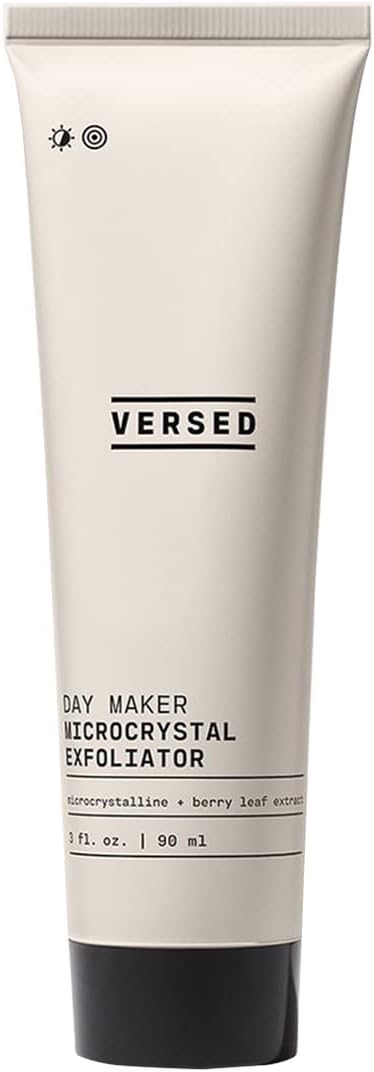 Versed Day Maker Microcrystal Exfoliating Cleanser - Creamy Facial Wash Helps Clear Dead Skin Cells Microcrystalline, Biodegradable Alternative to Microbeads - Vegan (90ml)