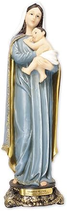 Madonna & Child Florentine Statue 5" (12.5 cm) Traditional Italian Design Resin Virgin Mary And Baby Jesus Gold Collection Boxed Small
