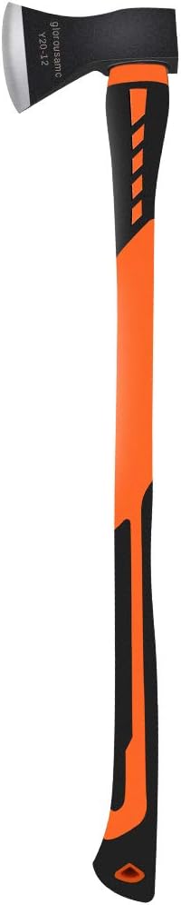 Chopping Axe, Hand Axe, Camp Hatchet for Splitting Kindling and Chopping Branches, Wood Chopping Axe 5.5 lb with 36-in Fiberglass Handle
