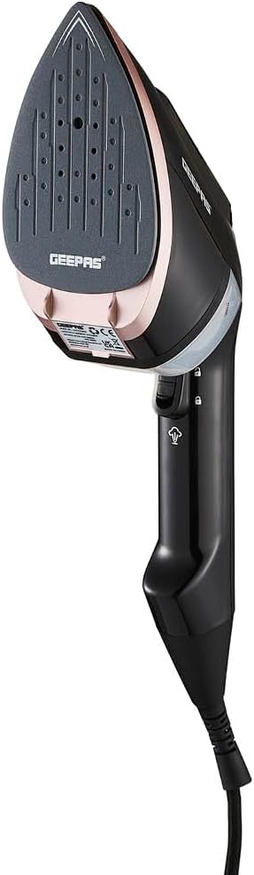 GEEPAS Handheld Clothes Steamer | 2-in-1 Travel Garment Steamer Steam Iron | 30g/min Powerful Stream Ceramic Soleplate 170ml Water Tank | Wrinkle Remover 30s Fast Heat-up | 2 Year Warranty 1950W Black