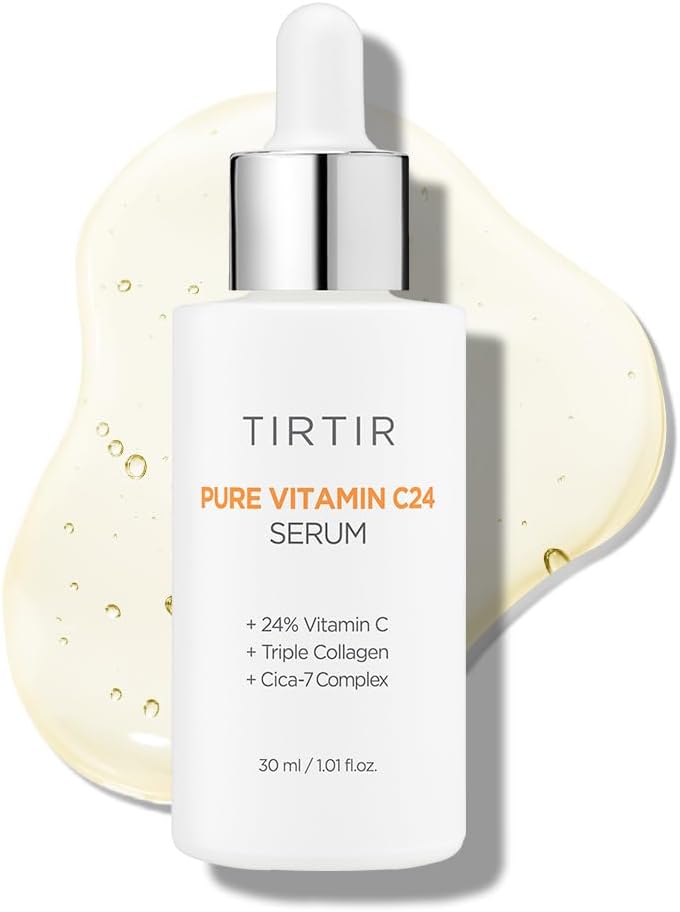 TIRTIR Pure Vitamin C 24% Face Serum – Dark Spot Remover for Sensitive Skin with Collagen Anti Aging Even out Skin Tone Non irritation tested, Wrkinkles, Korean Mild Vita C Facial Serum 30ml