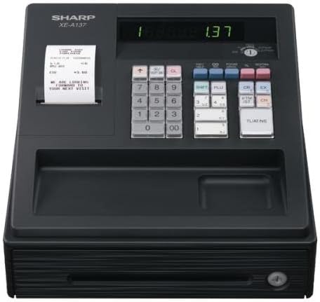 Sharp XEA 137 BLACK Small Cheap Cash Register Till *cafes/Barbers/Salons/start-ups…