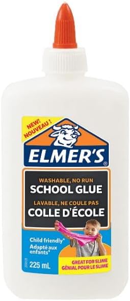 Elmer's White PVA Glue | 225 mL | Washable and Kid Friendly | Great for Making Slime and Crafting