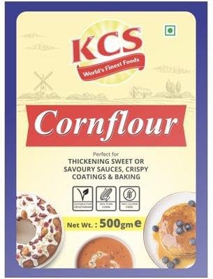 KCS Cornflour 500g | Premium Quality Corn Starch for Cooking, Baking & Thickening | Gluten-Free | Smooth Texture | Ideal for Soups, Gravies, Sauces, and Cakes | 100% Vegetarian