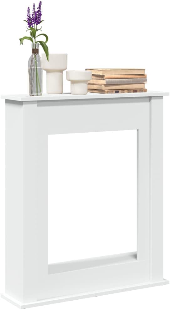 Fireplace Surround, Fire Surround Fireplace Mantel White 75x20x87.5 cm Engineered Wood