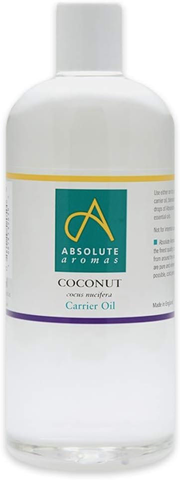 Absolute Aromas Fractionated Coconut Oil 500ml - 100% Pure, Unscented and Natural Carrier Oil - for Massage, Aromatherapy and Blending Essentials Oils - Use on Hair and Skin