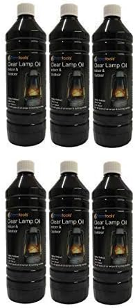 Lamp Oil Clear Refined Torch Oils for Indoor And Outdoor Use 1 Litre 6 Pack