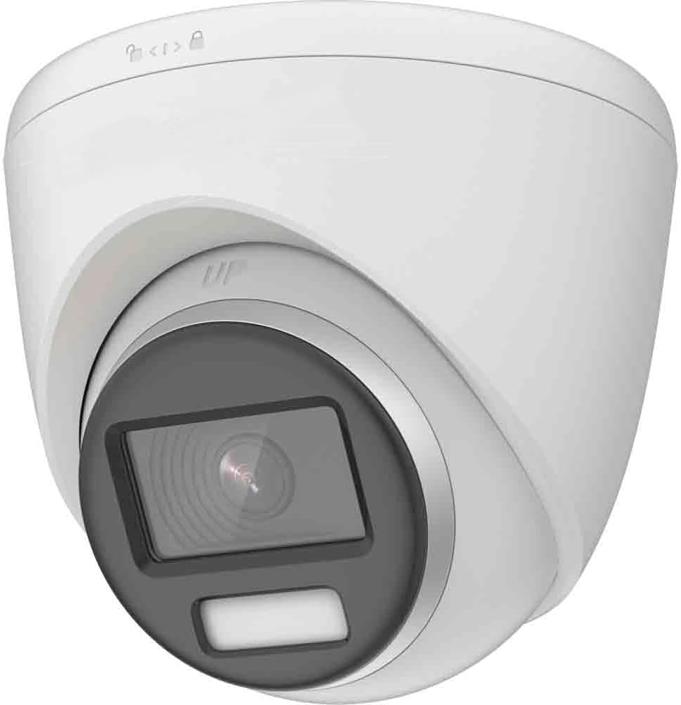 HIKVISION DS-2CE72KF0T-FS ColorVu 3K 5MP Audio Fixed Turret Camera 2.8mm Lens, Build-In Mic, Outdoor Dome Camera, Up to 40 m, IP67, White