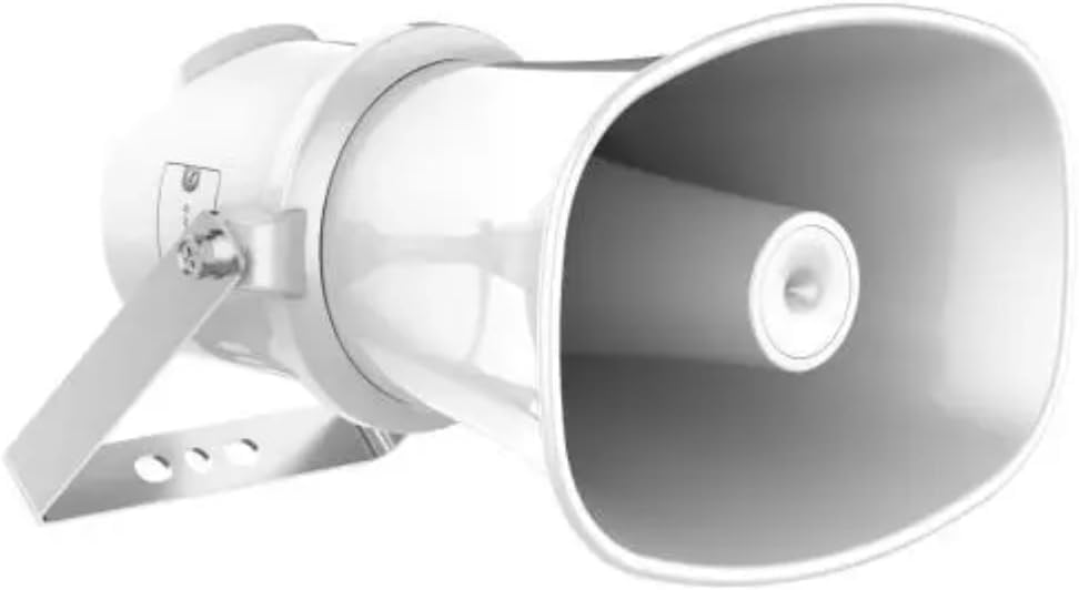 7W PoE IP Horn Speaker, Outdoor Indoor 121dB PoE Network Horn Speaker with One-Way Audio, Built-in 4G EMMC, IP66 Waterproof, Work with Connect APP, International English Version