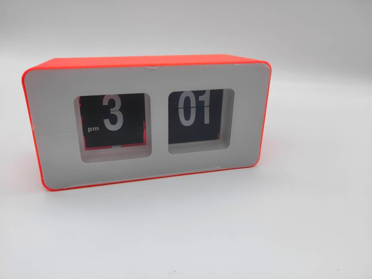 TourKing Flip Clock Classic Retro Vintage Clock Digital Flip Down Clock Digital Number Alarm Clock Desk Clock Shelf Clock for Office Home Decoration (Orange)