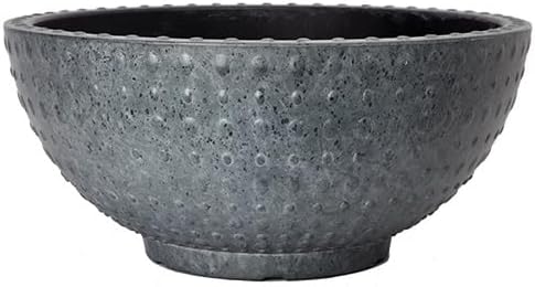 Muddy Hands Faux Concrete Plant Pot Outdoor Garden Flower Herb Tree Round Plastic Planter (6.7 Litre Bowl)