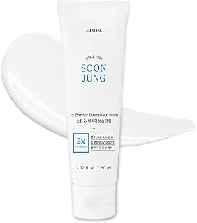 ETUDE House SoonJung 2x Barrier Intensive Cream 60ml (21AD) | Hypoallergenic Shea Butter Hydrating Facial Cream for Sensitive Skin, Water-oil Balance & Panthenol for Damaged Skin | K-beauty