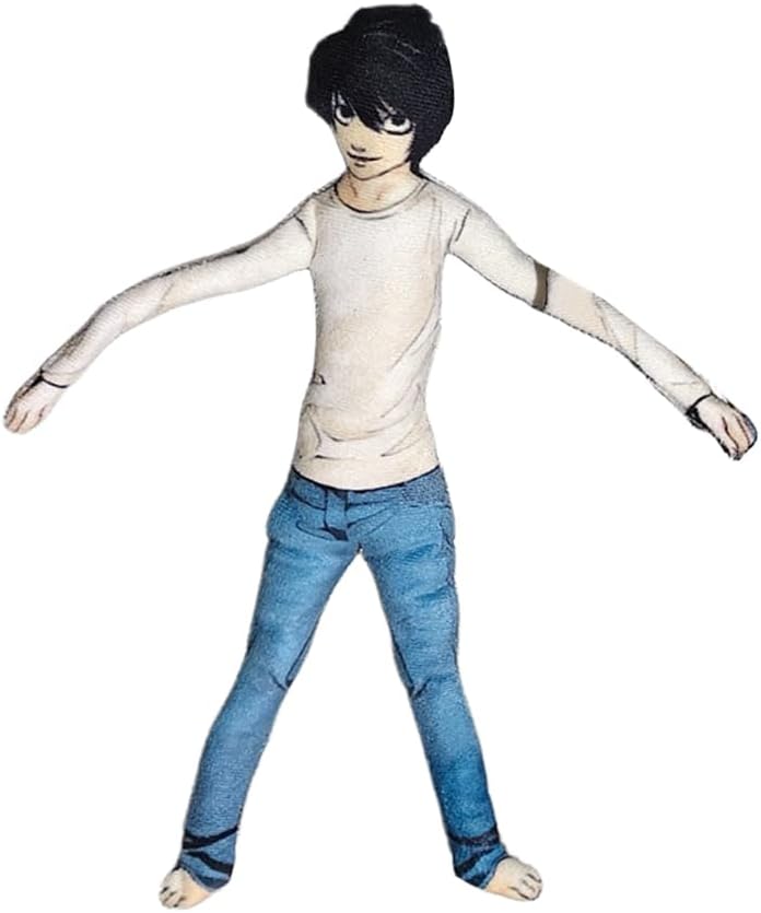 Zhongkaihua L Lawliet Plush Action Figure L Lawliet Plush Pillow 28CM Twistable Articulated Character Creative Collectible Gift Christmas Decoration for Home Party