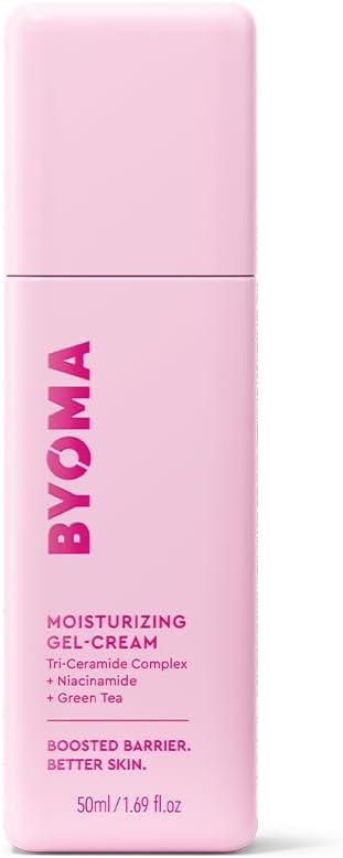BYOMA Moisturising Gel Cream (50ml) Lightweight Oil Free Daily Moisturiser with Barrier Repair, Niacinamide and Green Tea, for All Skin Types - Alcohol Free, Vegan