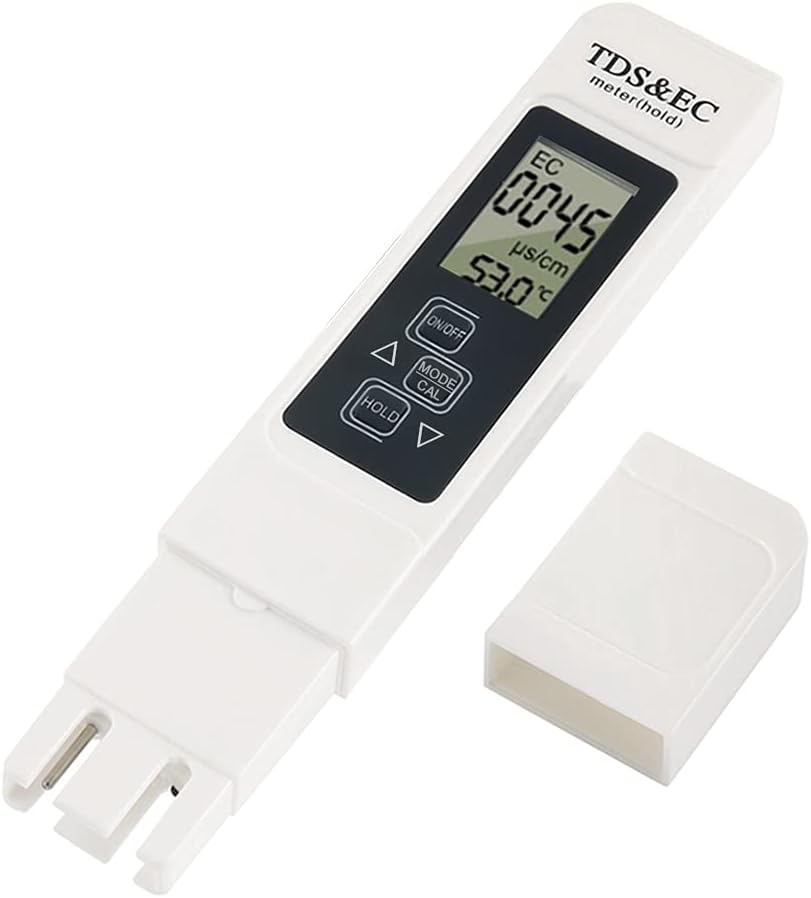 Mesee TDS EC Tester Meter, 3-in-1 Professional Water Quality Test Meter LCD Digital TDS & EC Temperature Meter Testing Tool for Drinking Water, Aquariums, Hydroponics, Swimming Pools, Spas