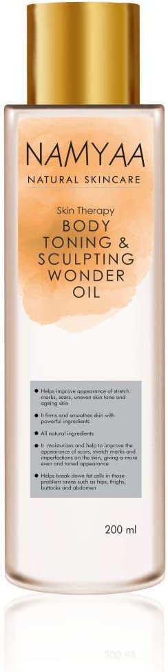Veena Namyaa Natural Science Body Toning/Sculpting Wonder Oil for Scars/Stretch Mark/Ageing/Uneven Skin Tone/Firming/Nourishment, 200 ml