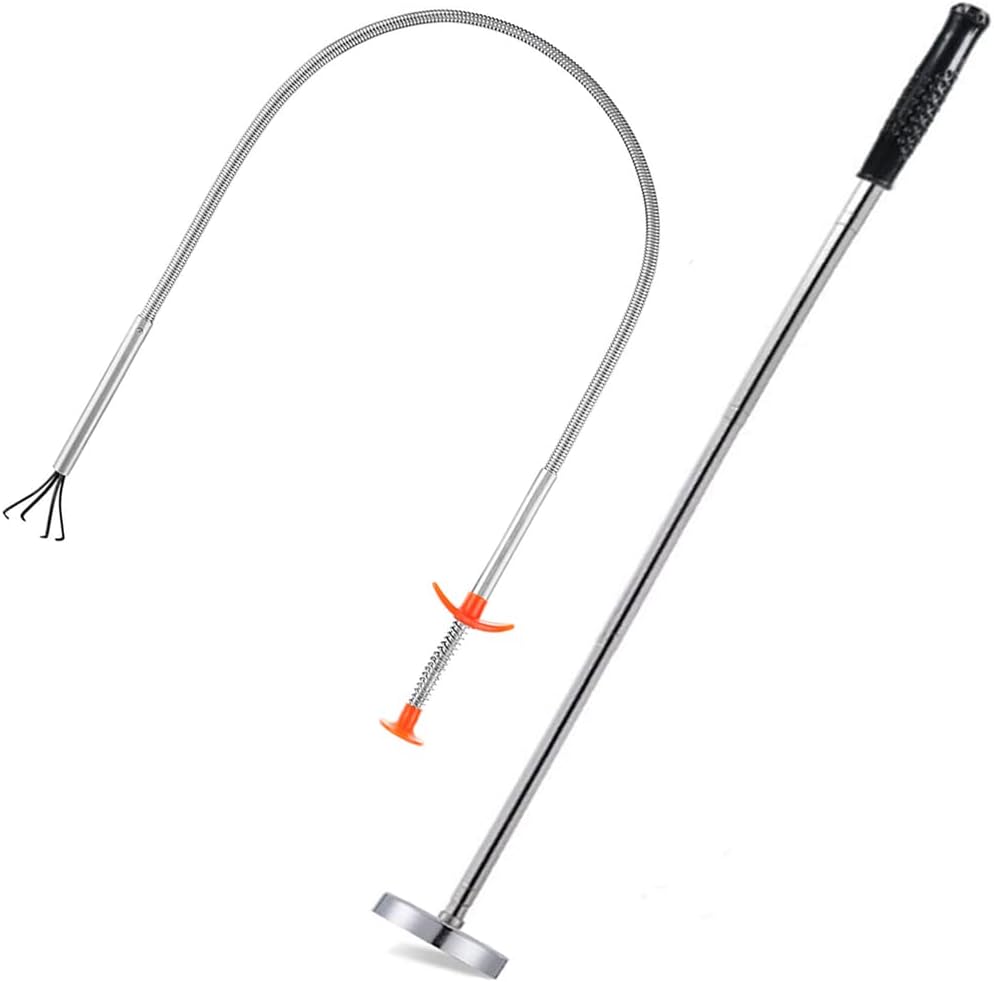2Pack Magnetic Pickup Tool - Flexible Extra Long Reach Bendable Curve Grabber, Retrieving Telescoping Magnet Pickup Tools,Extendable Magnetic Pick Up Tools,Bendable Spring Magnet Stick