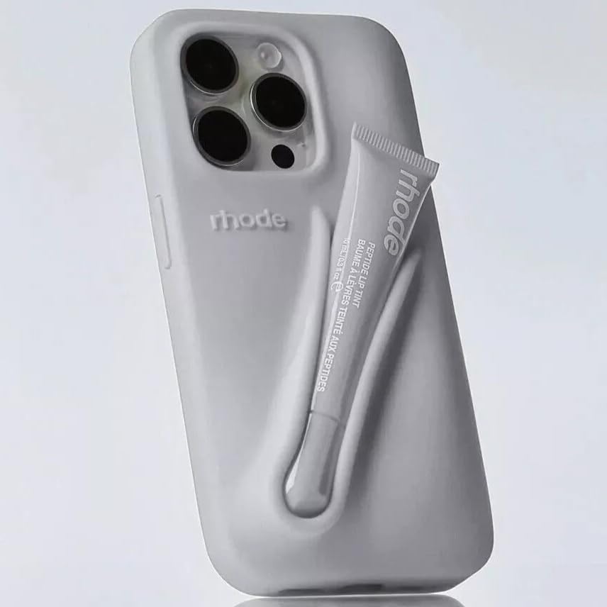 Rhode Phone Case and lipgloss included – Stylish Protective Cover in Multiple Colors – Peach, Espresso, Toast & More for all you iphones from iphone 11-16 Promax (Grey, iPhone 15)