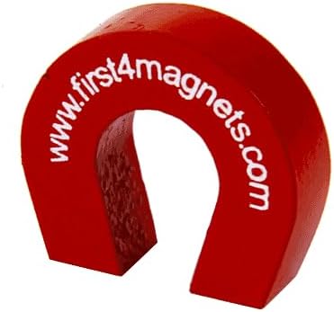 Pocket Size Red Alnico Horseshoe Magnet for Science, Education, Experiments, Students, and Teachers - 25.4mm x 28.5mm x 8mm - 1.5kg Pull