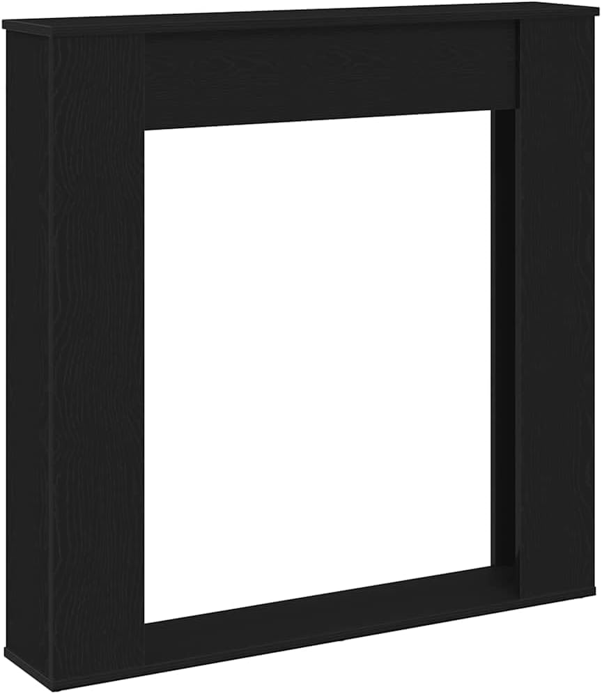 vidaXL Fireplace Surround - Black Oak, 100x20x100cm Engineered Wood Mantel with Decorative Display Shelf
