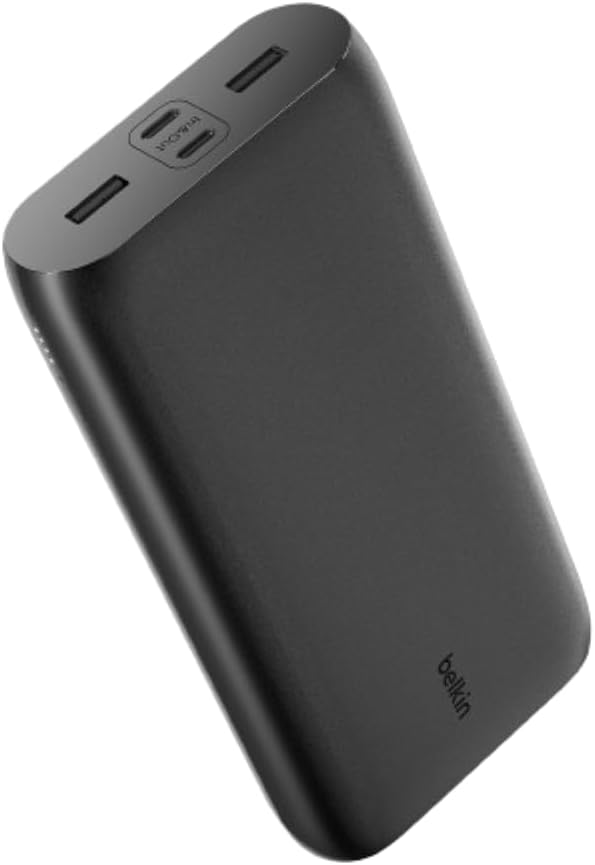 Belkin BoostCharge 4-Port Power Bank 26K, Battery Pack with USB-C & USB-A Ports, Fast Charge USB-C Power Delivery, Portable Charger for iPhone 16, 15, 14, 13, 12, iPad Pro, Galaxy S24, S24 Ultra, S24+