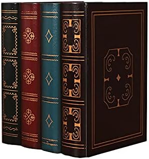 YANGMEI Vintage Decorative Book Shape Storage Box,Decorative Wooden Organization Box for Home Office Shelf Decoration(C-Small)