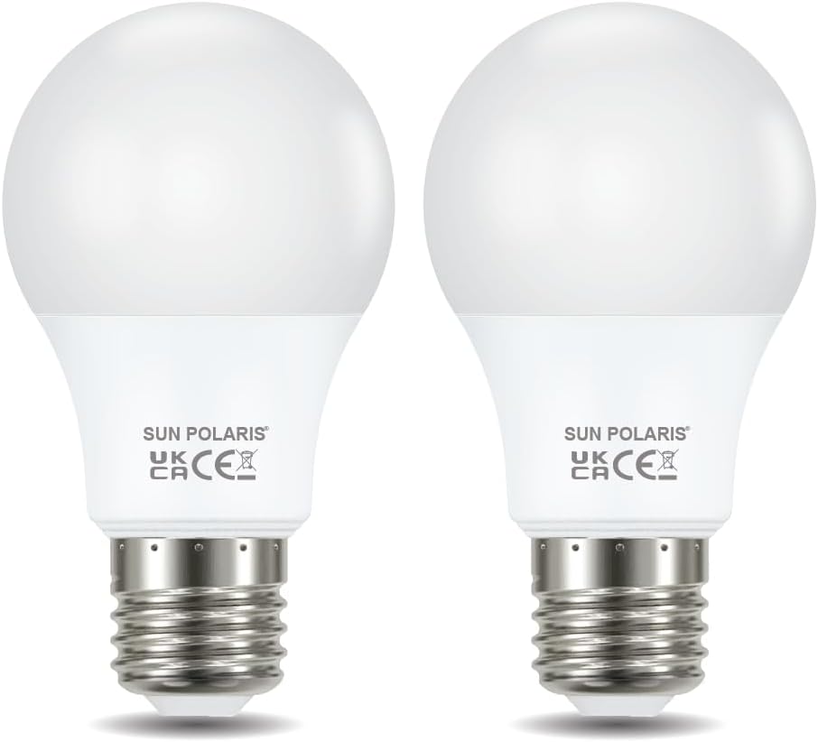 SUN POLARIS E27 Led Bulb, Daylight 6500k 75w Equivalent 11 Watt Lightbulbs, 1050 Lumen Energy Saving Non-Dimmable Edison Screw-In Lightbulb, A60 GLS Bright Natural White Light Bulbs For Home Pack of 2