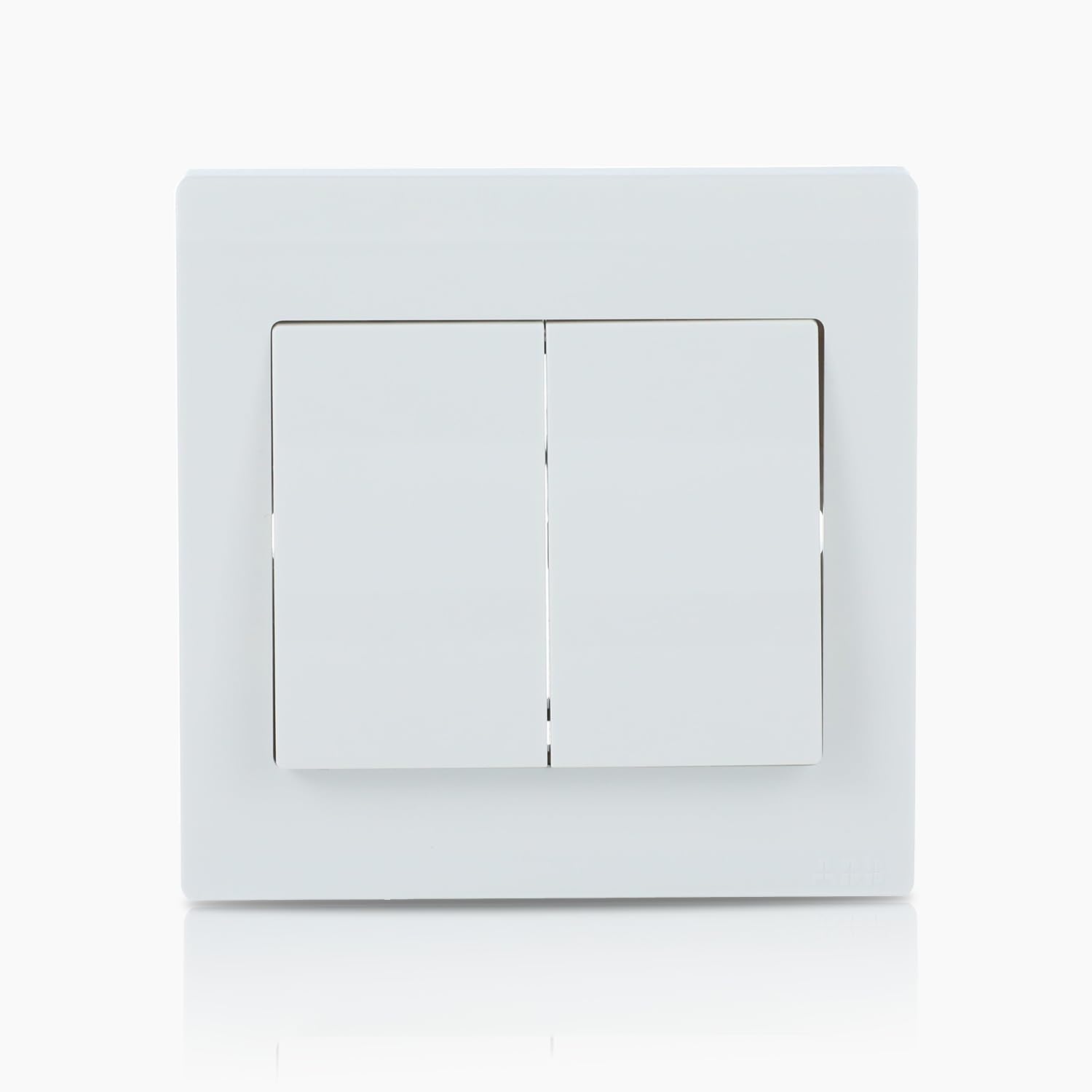 ABB Inora 2 Gang Light Switch • 2 Way Premium 10AX Switch • Single Pole • Timeless Design for Home and Business • White • Safe, Reliable, and Functional
