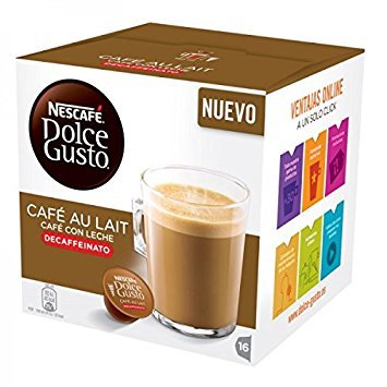Nescafe DOLCE GUSTO Pods/ Capsules - CAFE AU LAIT DECAFFEINATED (NEW) = 16 count (pack of 3)