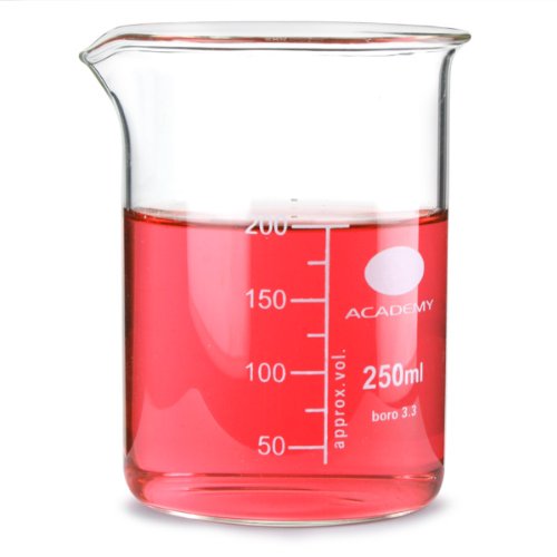 KING SCIENTIFIC FBA.M9-UQ50-L6B9 Glass Measuring Beaker 200ml | Low Form Beaker, Measuring Cup, Borosiliate Beaker