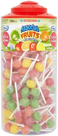Vidal Lotta Lollies Assorted Fruit Lollipops, 150-Pieces