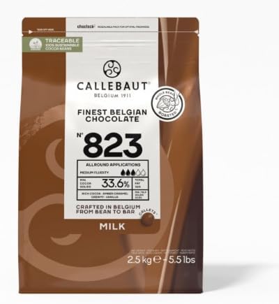 Callebaut - 823-33.6% Milk Chocolate Callets - 2.5kg - (Sold by Parkers Foodservice) (Pack of 1, 2500, gram)