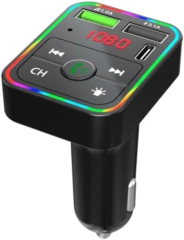 Handsfree Call Car Charger,Wireless Bluetooth FM Transmitter Radio Receiver,Mp3 Audio Music Adapter,Dual USB Port Charger Compatible for All Smartphones (New Black)