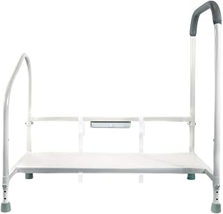 Step2Bed Bed Rails For Elderly with Adjustable Height Bed Step Stool & LED Light for Fall Prevention - Portable Medical Step Stool comes with Handicap Grab Bars making it easy to get in and out of bed