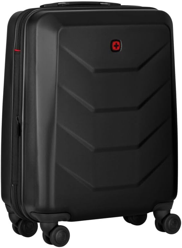 Wenger Prymo Carry-On Hard Side case with 4 Wheels, Carry-on, 36 (43) L, Hard-Shell, Security Lock, for Men and Women, Travel or Vacation, Black, 612536