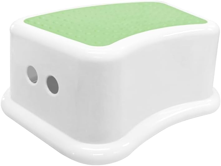 ANSIO Step Stool For Toilet with Non-Slip Surface, One Step Potty Step Stool for Toddlers For Bathroom And Sink, Plastic Kitchen for kids (Green)
