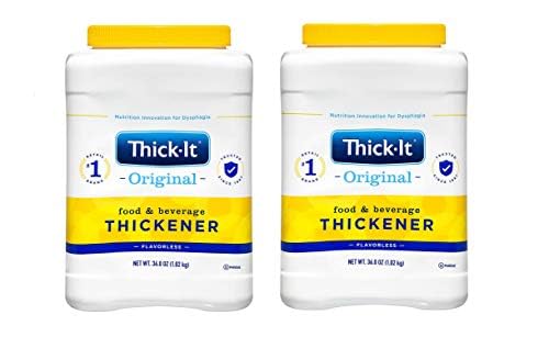 Thick-It Original Food & Beverage Thickener, Flavorless Powder for Dysphagia (IDDSI), Digestible Swallowing Aid, Easy-to-Mix & Instant Dissolve, Used in Hot & Cold Food, 36 oz Canister (2 Pack)