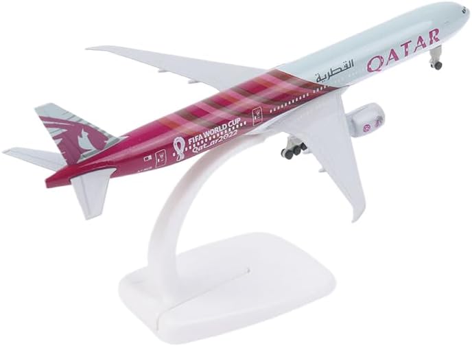 RUDFUZ Boeing 777 Diecast Air Qatar Airways Plane Model: 20cm Alloy, Landing Gears, Wheels