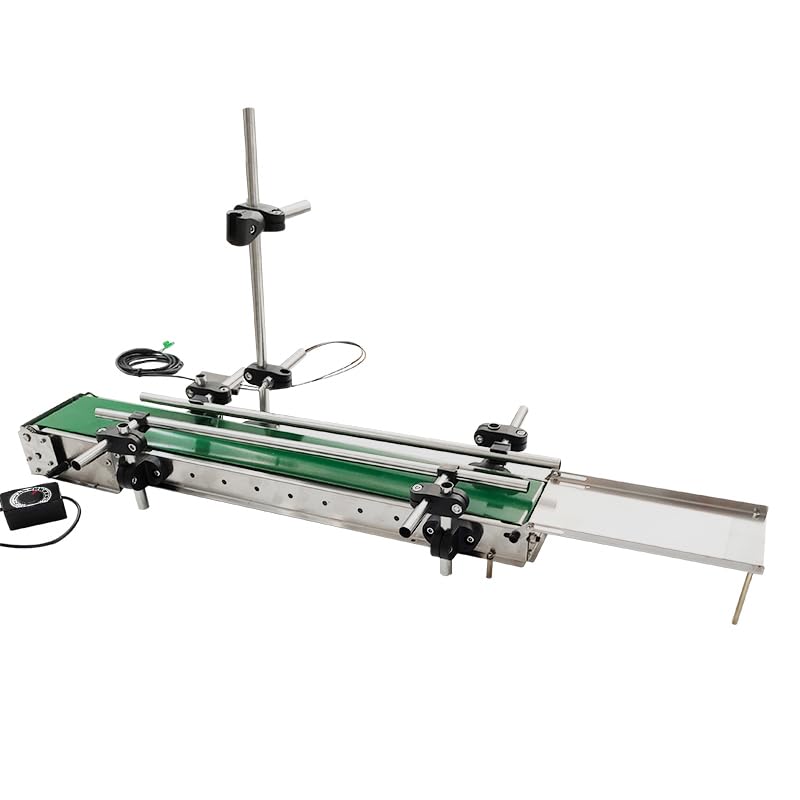 Automatic Small Assembly line Conveyor 23.6-inch Intelligent Equipment Production line Small Intelligent Filling Machine Special Conveyor Double guardrail, Including Optical Fiber Sensor