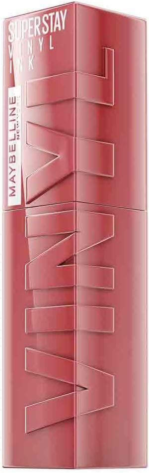 Maybelline New York Lip Colour, Smudge-free, Long Lasting up to 16h, Liquid Lipstick, Shine Finish, SuperStay Vinyl Ink, 10 Lippy
