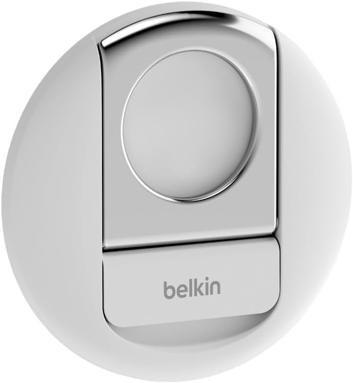 Belkin MagSafe Camera Mount for MacBook, Magnetic Continuity Camera Mount, Turn Phone to Webcam, Compatible with MacBook Pro, Air, iPhone 16, 15, 14, 13 series with ring grip - White