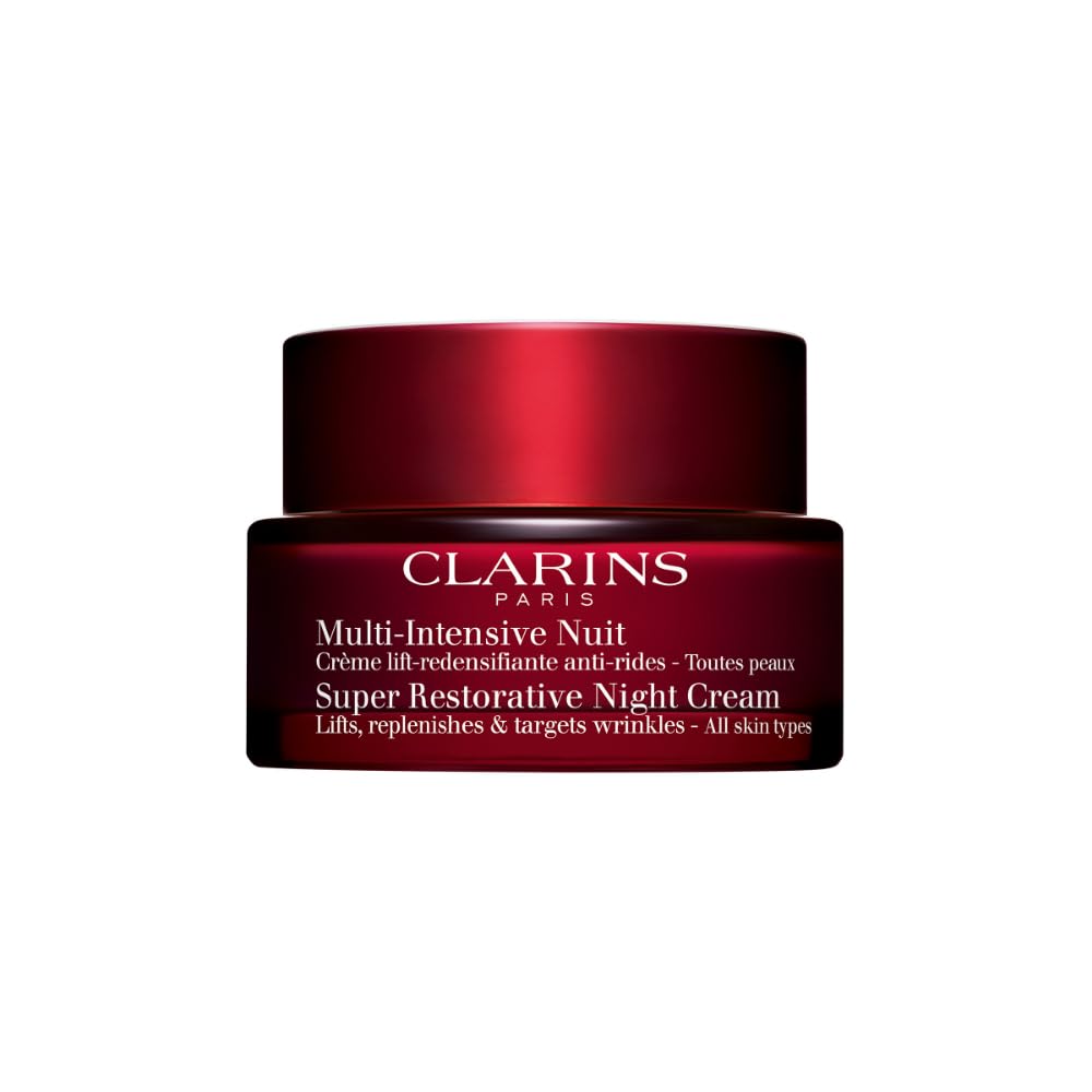 Clarins Super Restorative Night Cream | Anti-Aging Moisturizer For Mature Skin Weakened By Hormonal Changes | Illuminates & Densifies Skin | Lifts & Tones | Targets Spots & Wrinkles | 1.7 Ounces